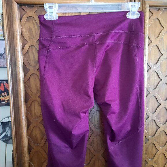 C9 Champion 7/8 Crop High-Waisted Sculpt Leggings w Pockets - Burgundy, Size S - Picture 10 of 16